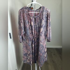 Anthropologie Floreat Snake Skin Tassle Peasant Dress Medium